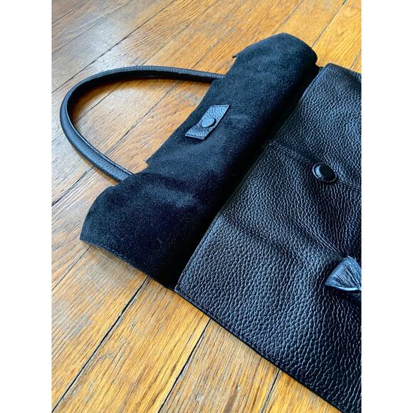 BANANA REPUBLIC Black Pebbled Leather Shoulder Bag (NWOT) - Picture 5 of 14